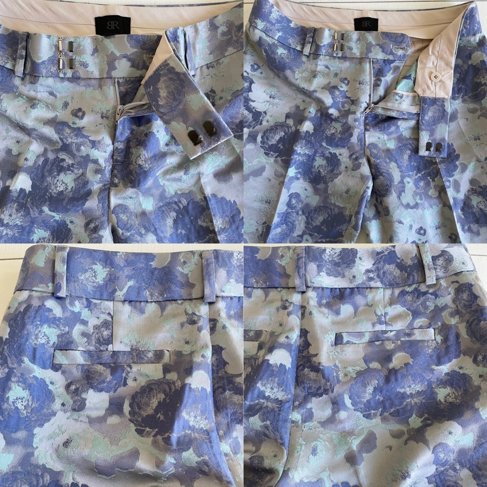 Banana Republic Purple & Blue Floral Sheen Ankle Dress Pants Women’s 0 - Picture 6 of 12
